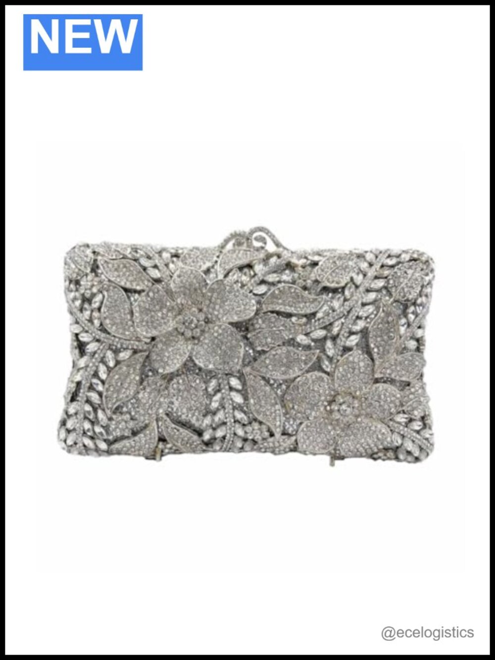 Evening Bag Clutch Rhinestone Floral Crystal Wedding Prom Party Purse